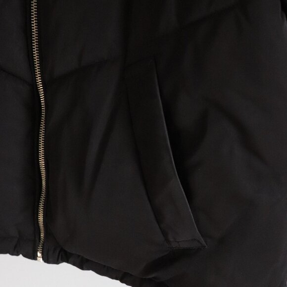 H&M Oversized XS Padded Full Zip Black Lined Stand Up Collar Puffer Jacket Coat - Picture 5 of 11